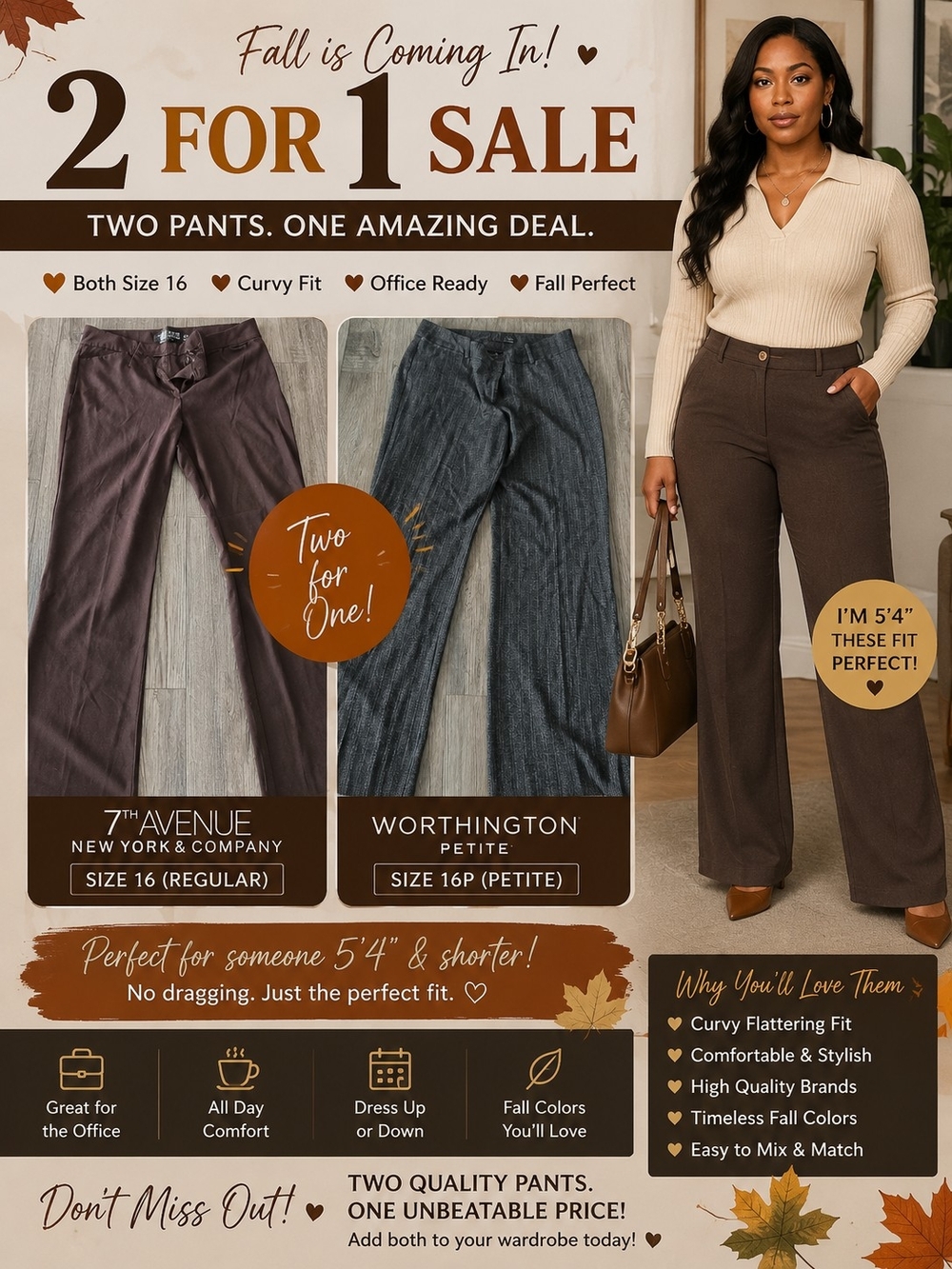Worthington Petite Wide-Leg Pants - Charcoal Heather